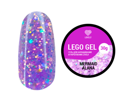 LOVELY Гель для наращивания и укрепления Lego Gel Mermaid Alana, 15 гр