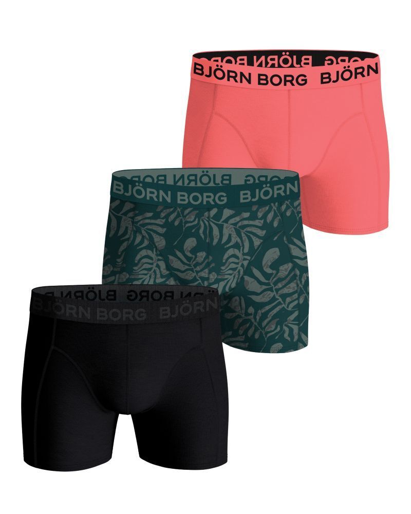 Мужские спортивные боксеры Björn Borg Cotton Stretch 3P - black/red/brown