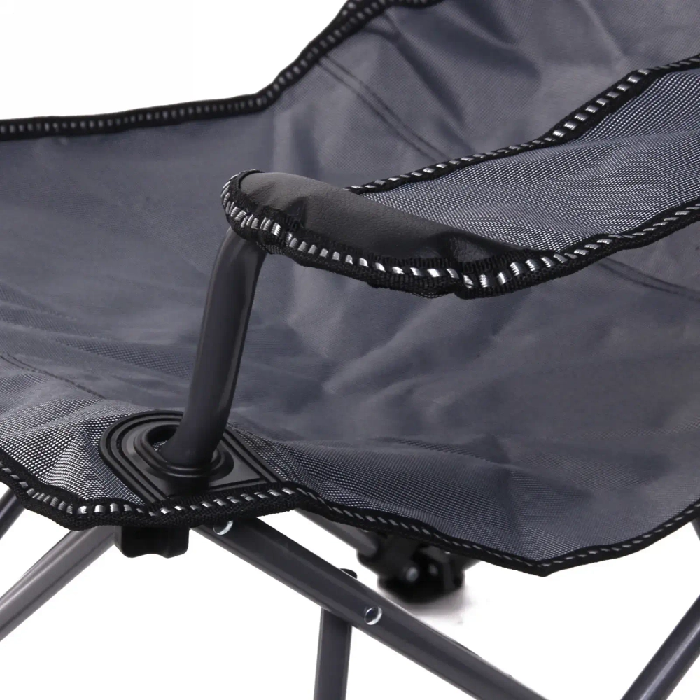 Кресло складное с подлокотниками до 120кг 85*88*53см серое