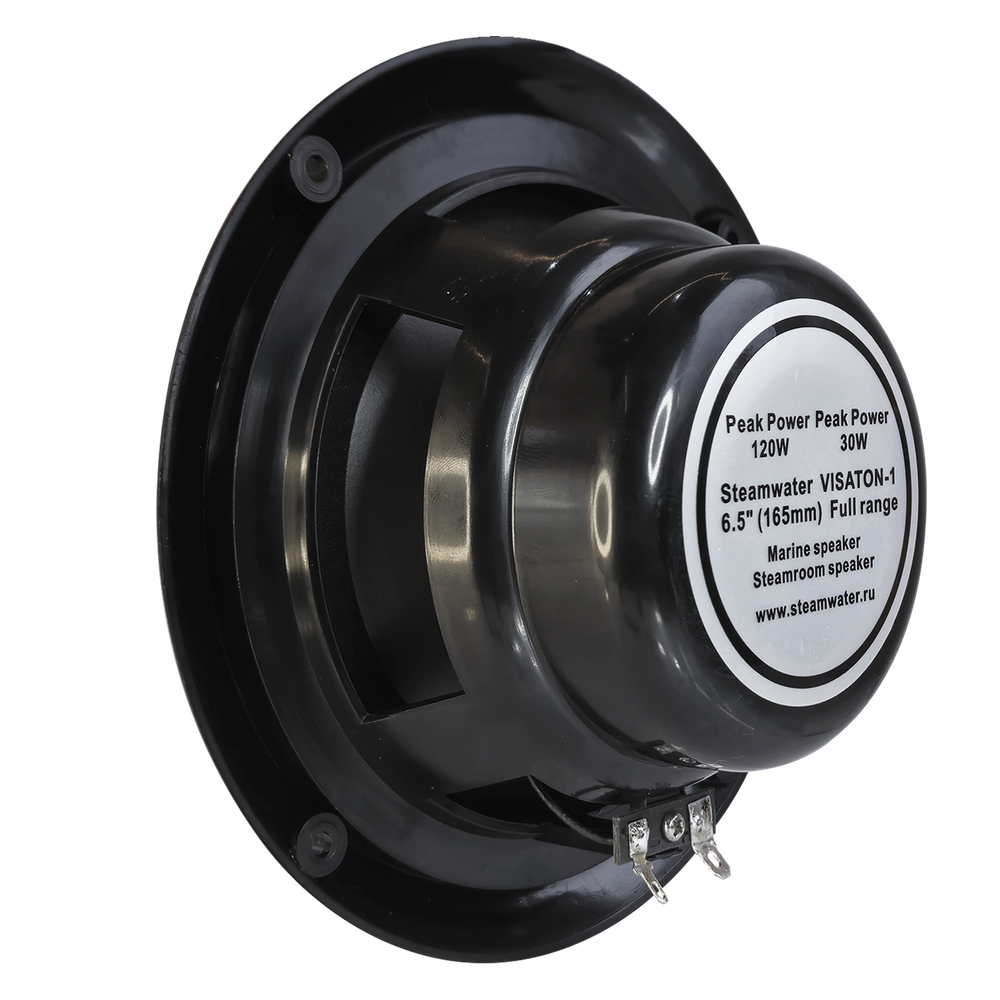 Комплект влагостойкой акустической системы для бани, сауны и хамама SENSOR Black VISATON 2