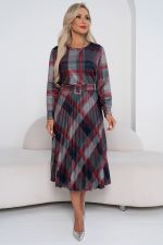 Платье Сильвия (серо/красный) Р11-1086/8 Nikol (Акция)