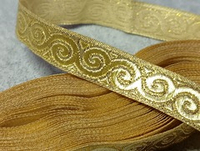 Тесьма жаккард люрекс, ш. 1,6 см, золото