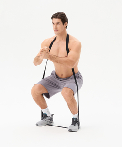 Эспандеры для кроссфита ES-205, высокая нагрузка, текстиль, черный