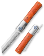 Складной туристический нож TRIVISA Kira-02O Higonokami клинок SKD11 рукоять титан и кость (коричневый)