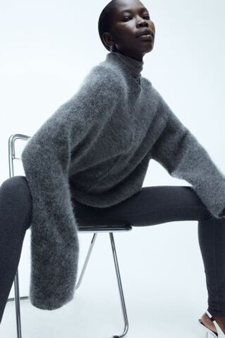 H&M Свитер оверсайз мягкой ткани,темно-серый