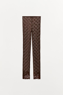 ZARA КРУЖЕВНЫЕ ЛЕГГИНСЫ, КОРИЧНЕВЫЙ