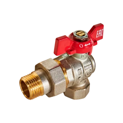 Кран шаровой угловой ROMMER - 1/2" (ВР/НР, ручка-бабочка)