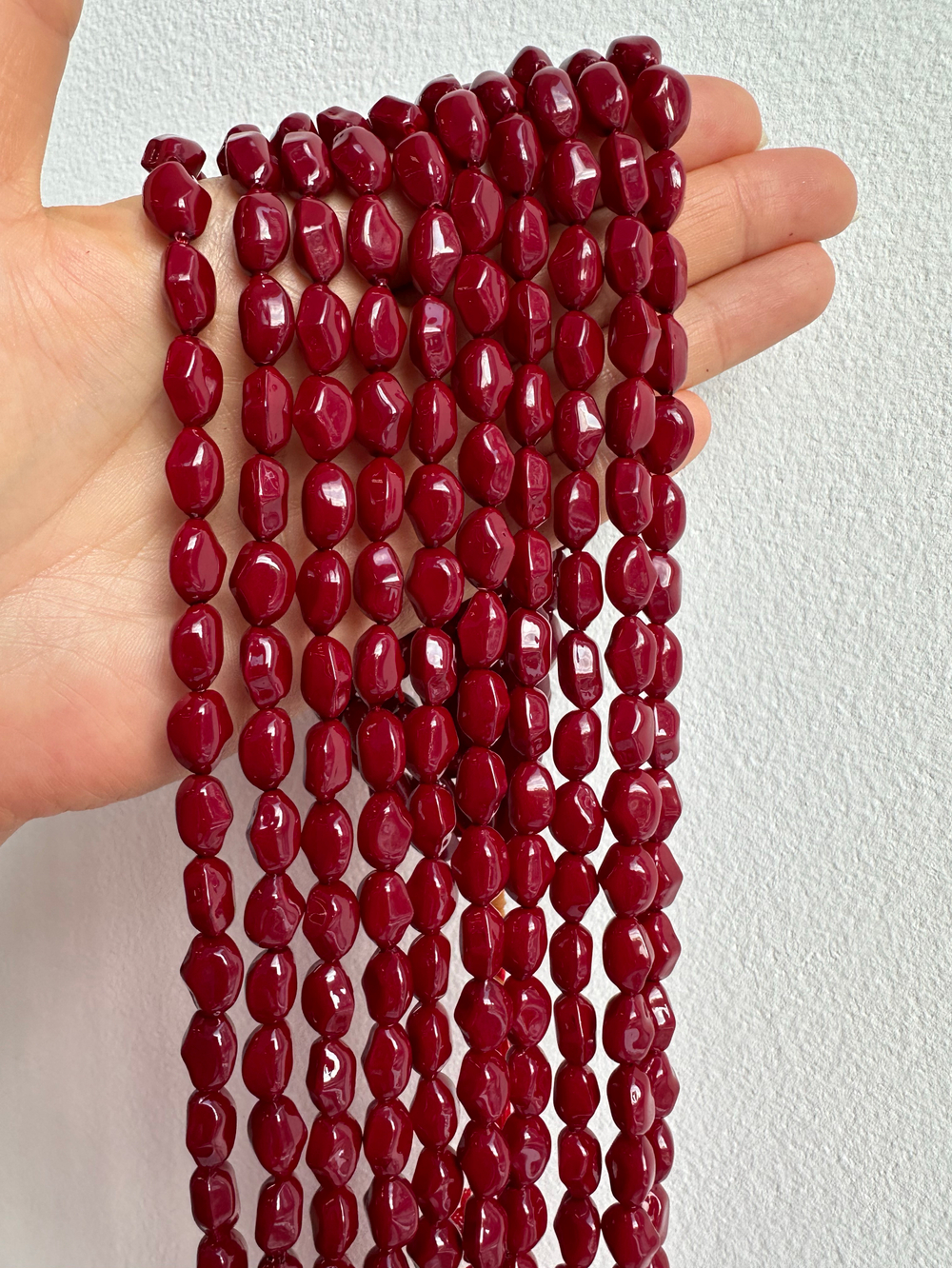 Жемчуг барочный 8х12мм, "Майорка. Имитация (винный цвет)