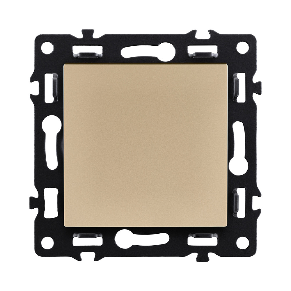 Выключатель 1-клавишный проходной 10А/250В, золотой Kollinger Asthetik AS-002GD