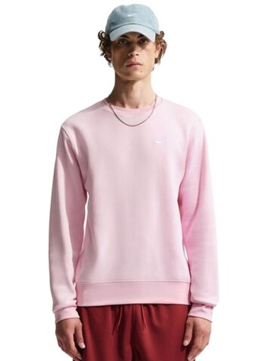 Мужская теннисная кофта Nike Club Fleece Crew - pink foam/white