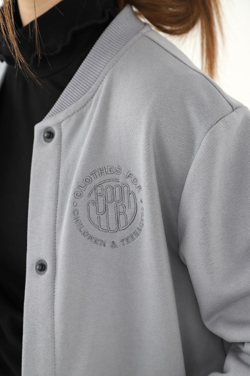 Джемпер для девочки Бомбер-1 Виотекс СЕРЫЙ