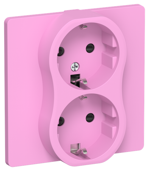 FLITE Розетка 2-местная с заземлением с защитными шторками 16А РСш12-0-К-ФлПр пурпурный IEK