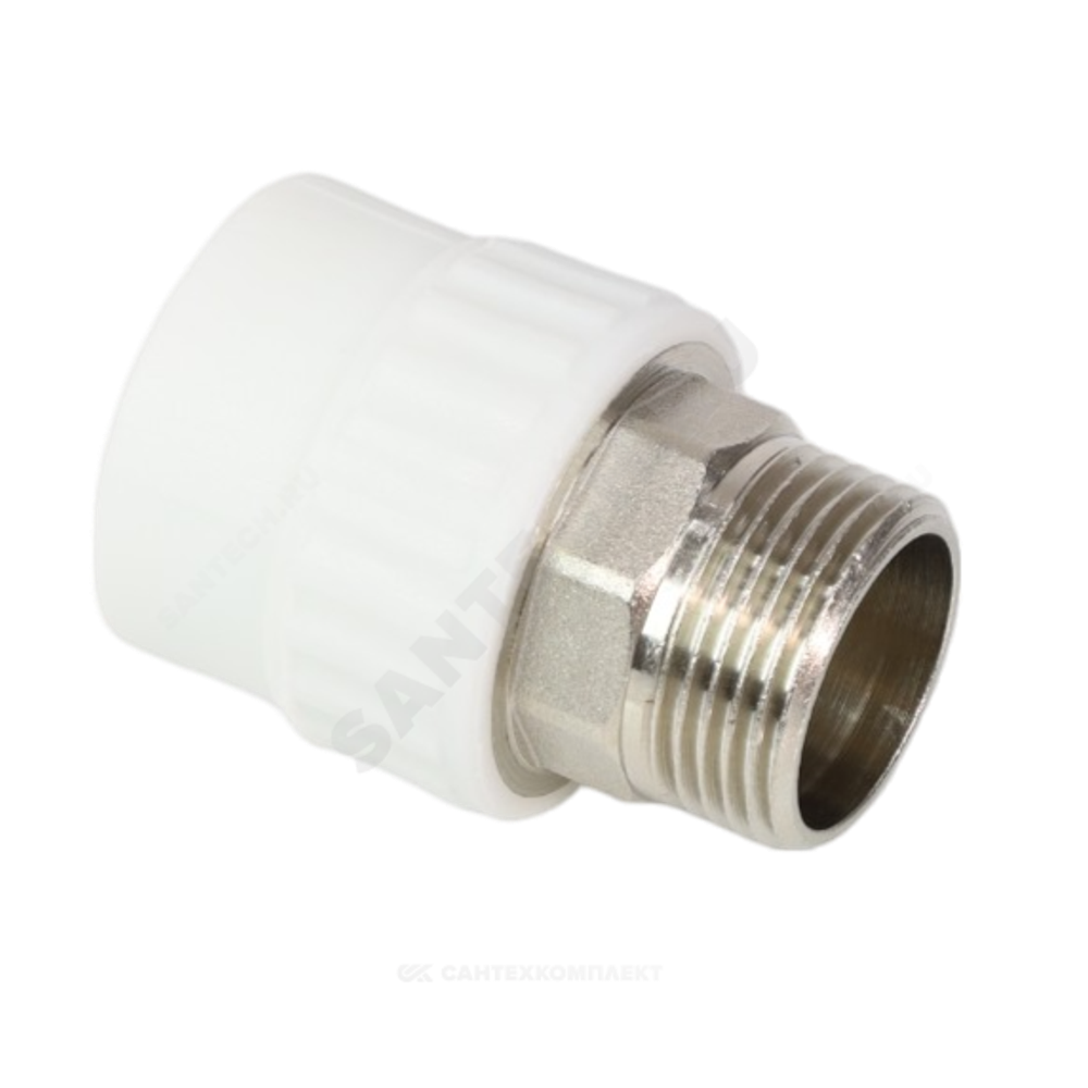 Муфта PP-R комбинированная белая Дн 40х1 1/4" НР под ключ VALFEX 10135040