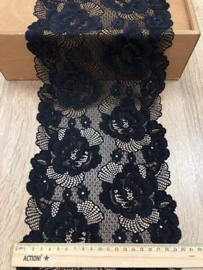 Кружево (эластичное/шир.см), цвет- ЧЕРНОЕ
