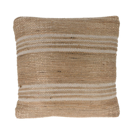 Подушка в полоску из джута и хлопка 45*45 см на выбор 2 дизайна