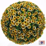Искусственное растение шар «Самшит» цветы оранжевые D-45см Ultramarine