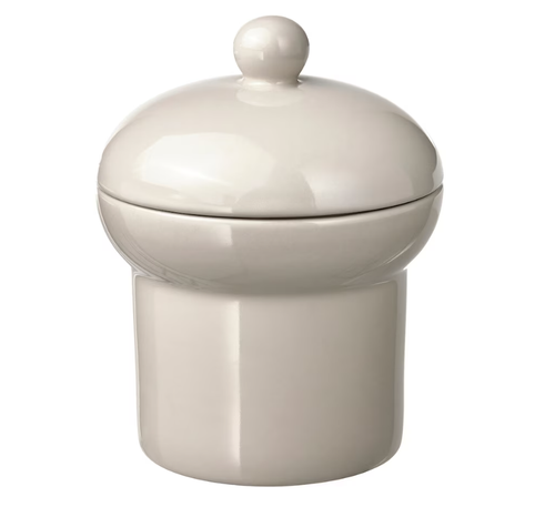 СПИННАРХАЙ SPINNARHAJ Контейнер керамический с крышкой 13х16 см, крем