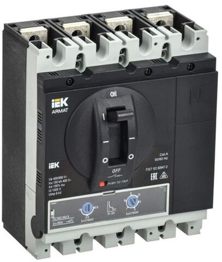 Выключатель автоматический в литом корпусе 4п G 150кА 160А расцепитель термомагнитный регулируемый ARMAT IEK AR-MCCB-4G-150-0160A-ATUC