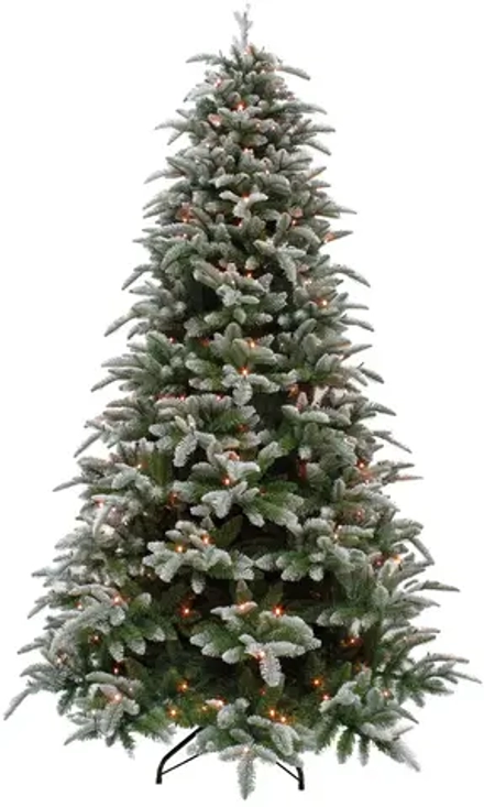 Елка Нормандия пушистая заснеженная 230 см., 376 теплых белых LED ламп, литая хвоя+пвх, Triumph Tree (72002)