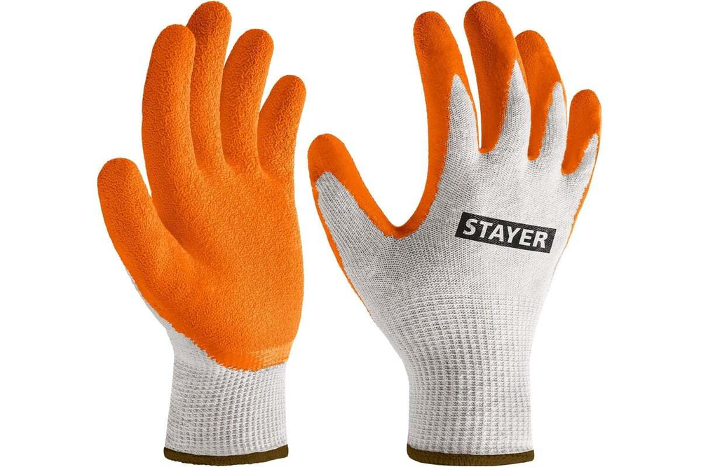 Перчатки с рельефным латексным покрытием STAYER Ultra L-XL, противоскользящие 11403-XL