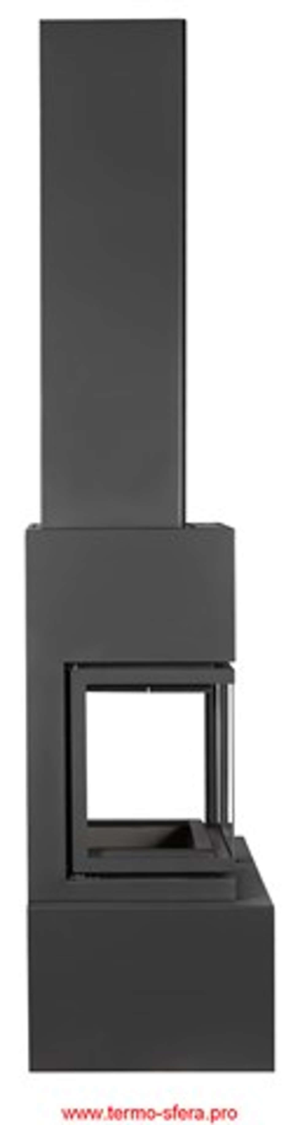 Камин МАДРИД на дровнике Гигант слева черный шамот подовый