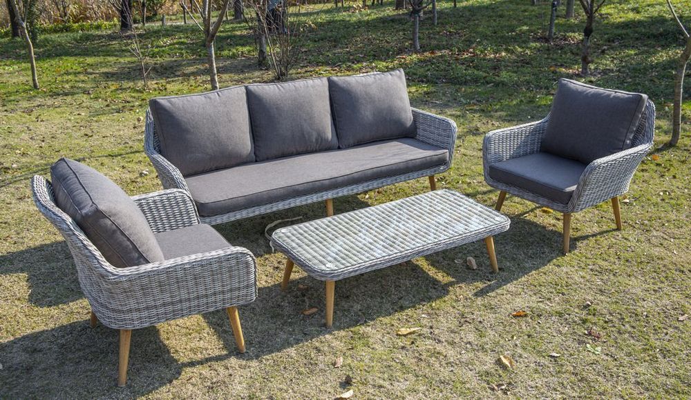 Прованс, лаунж-зона плетеная из искусственного ротанга, цвет бежевый