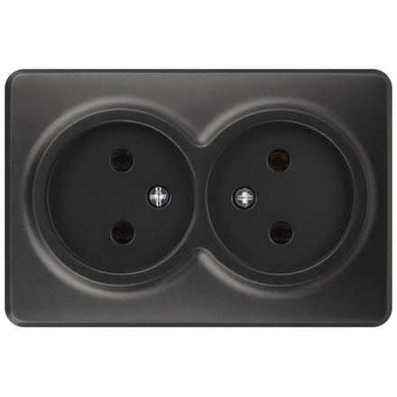 Розетка ЭРА Эксперт 11-2202-05 2х2P IP20 16A-250В ОУ антрацит