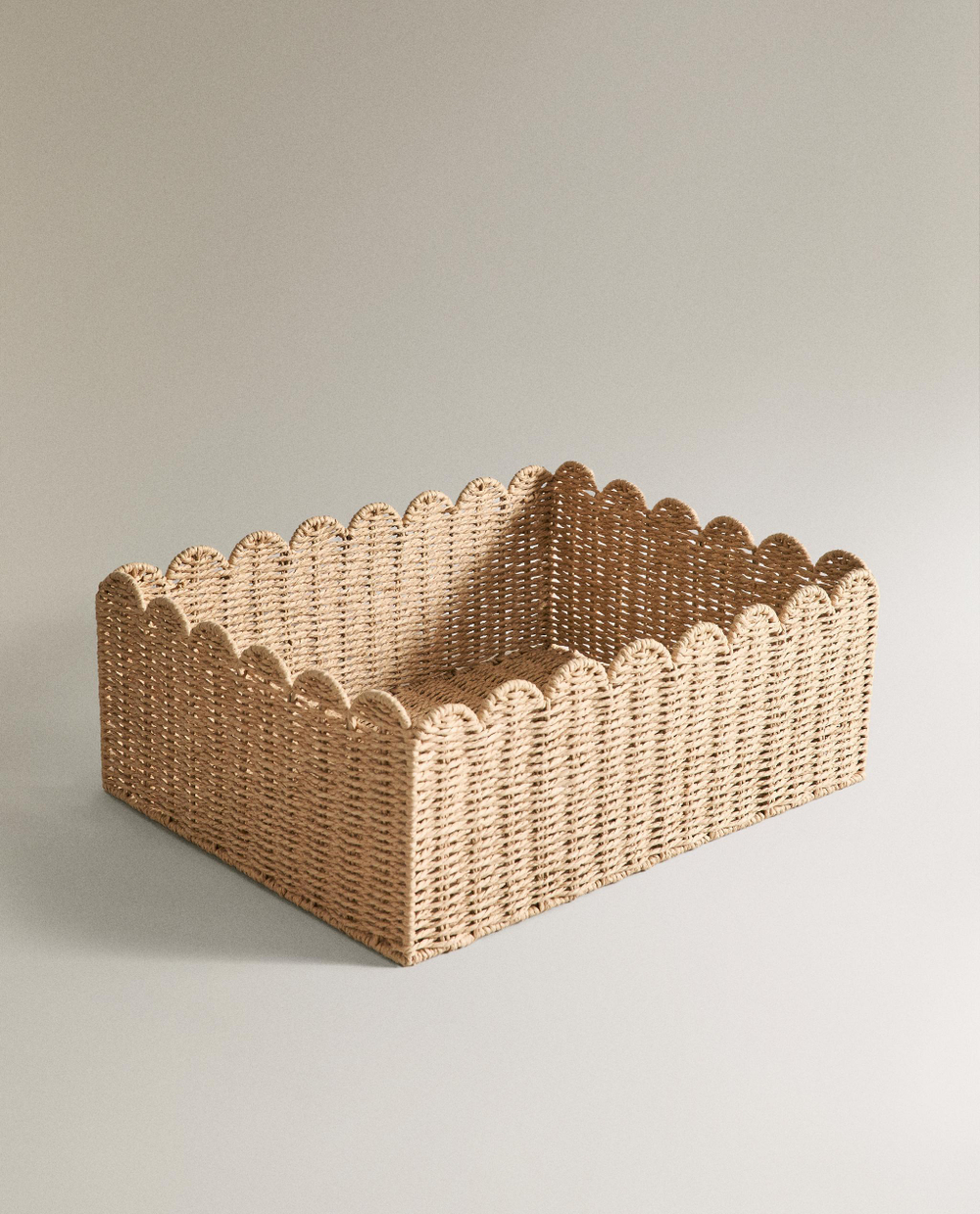Zara Home Корзина из плетёной бумаги, цвет бежевый, 45 см