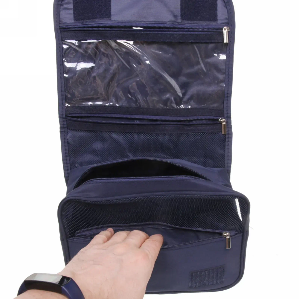 Косметичка - органайзер «Classic», цвет синий, в склад. виде 20*24*9, в расклад. виде 42*24*9см (несессер)