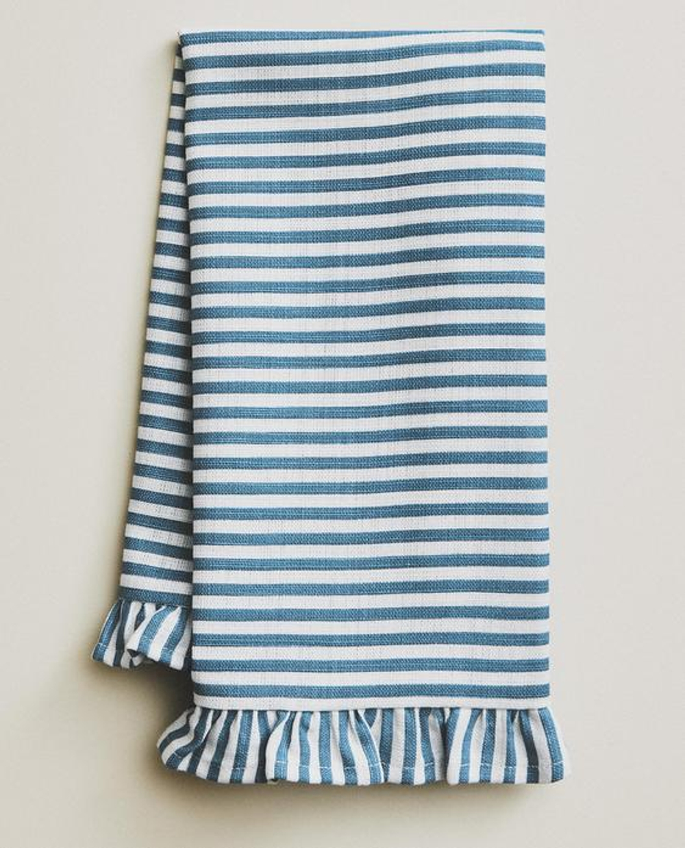 ZARA HOME ХЛОПКОВЫЕ САЛФЕТКИ С ВОЛАНАМИ (2 ШТ.), СИНИЙ