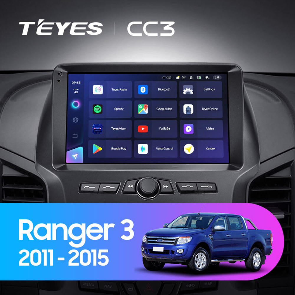 Teyes CC3 9"для Ford Ranger 3 2011-2015+CANBUS