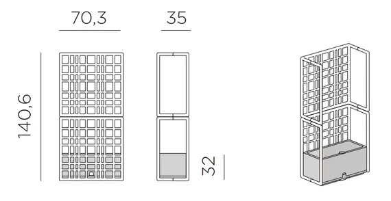 Кашпо модульное Sipario 2, 140х70 см, терра