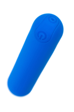 Синяя силиконовая перезаряжаемая вибропуля Nep - 8 см. (Цвет: синий)