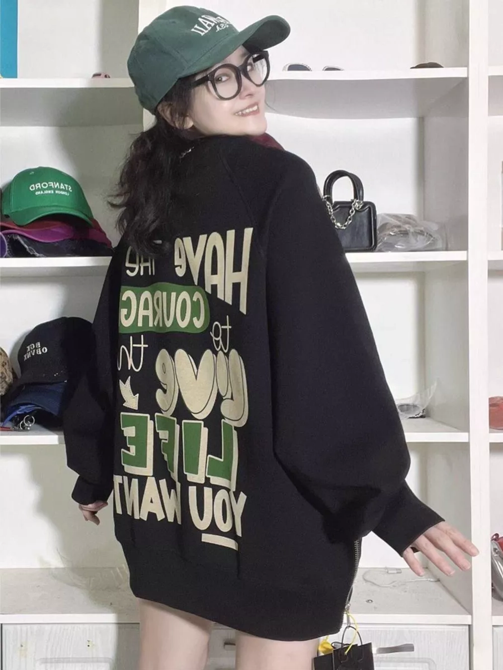 Свитшот с принтом оверсайз