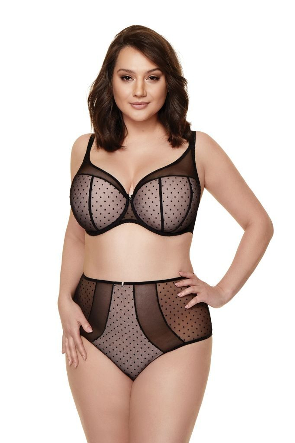 Высокие трусики Ciao в горошек (Размер: 44) (Цвет: черный)