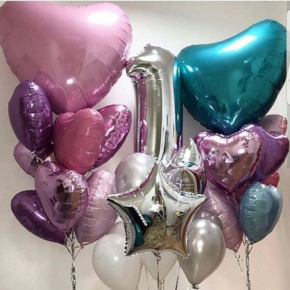 Шар (32"/81 см) Сердце, Розовый 1 шт.