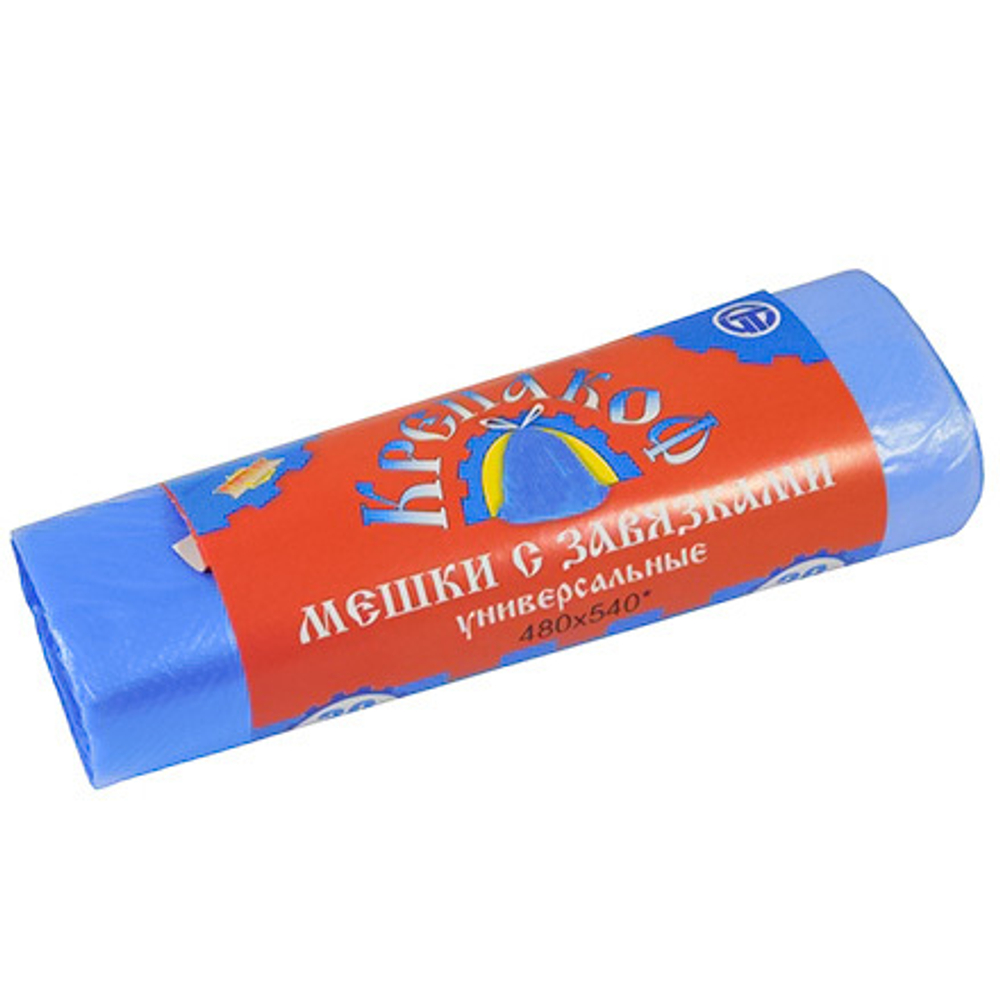 КРЕПАКОФ Мешки д/мусора  30л*20шт рулон с зав.СИНИЙ