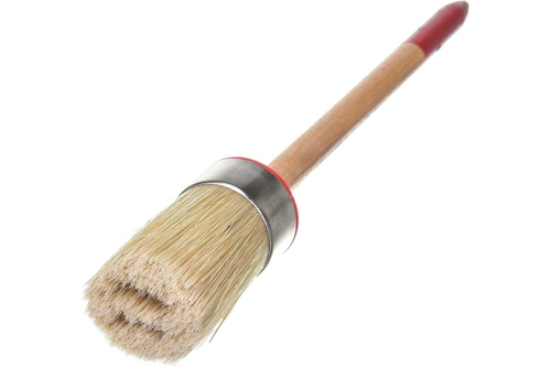 Круглая кисть ЗУБР УНИВЕРСАЛ - МАСТЕР, светлая щетина, деревянная ручка, №6х30мм 01501-30