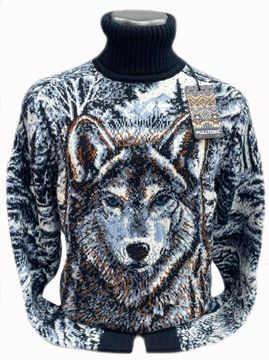 Pulltonic из шерсти и кашемира "Лесной Волк" Размеры (46-54)