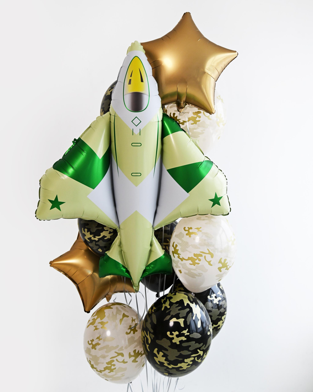 Связка из гелиевых шаров Военный самолет
