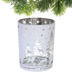 Подсвечник «Снежный лес» 10*12,5 см, Белый