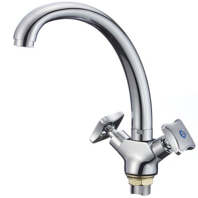 Смеситель для кухни, РМС, с кран-буксой, хром, SL117-273F