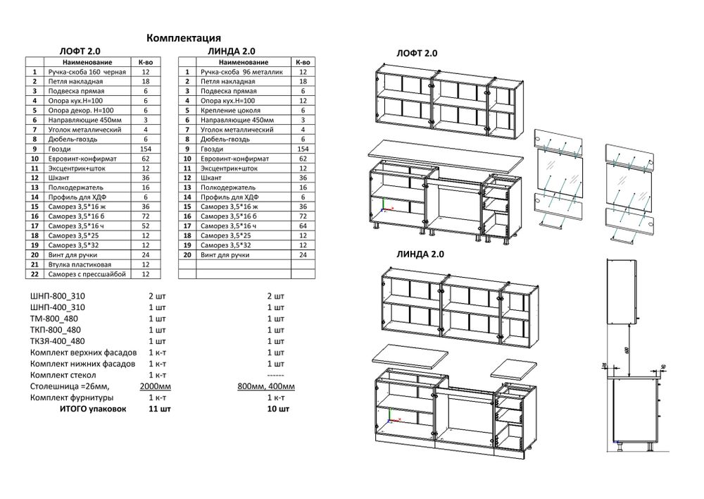 Кухня ЛОФТ 2.0 (дуб крафт золотой) Милана
