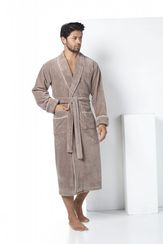 Халат мужской махровый 1245 бежевый Nusa Турция