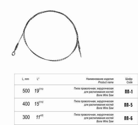 ТМ- ПП-5 Пила проволочная 400 мм, витая (НОВОЕ ИСПОЛНЕНИЕ)