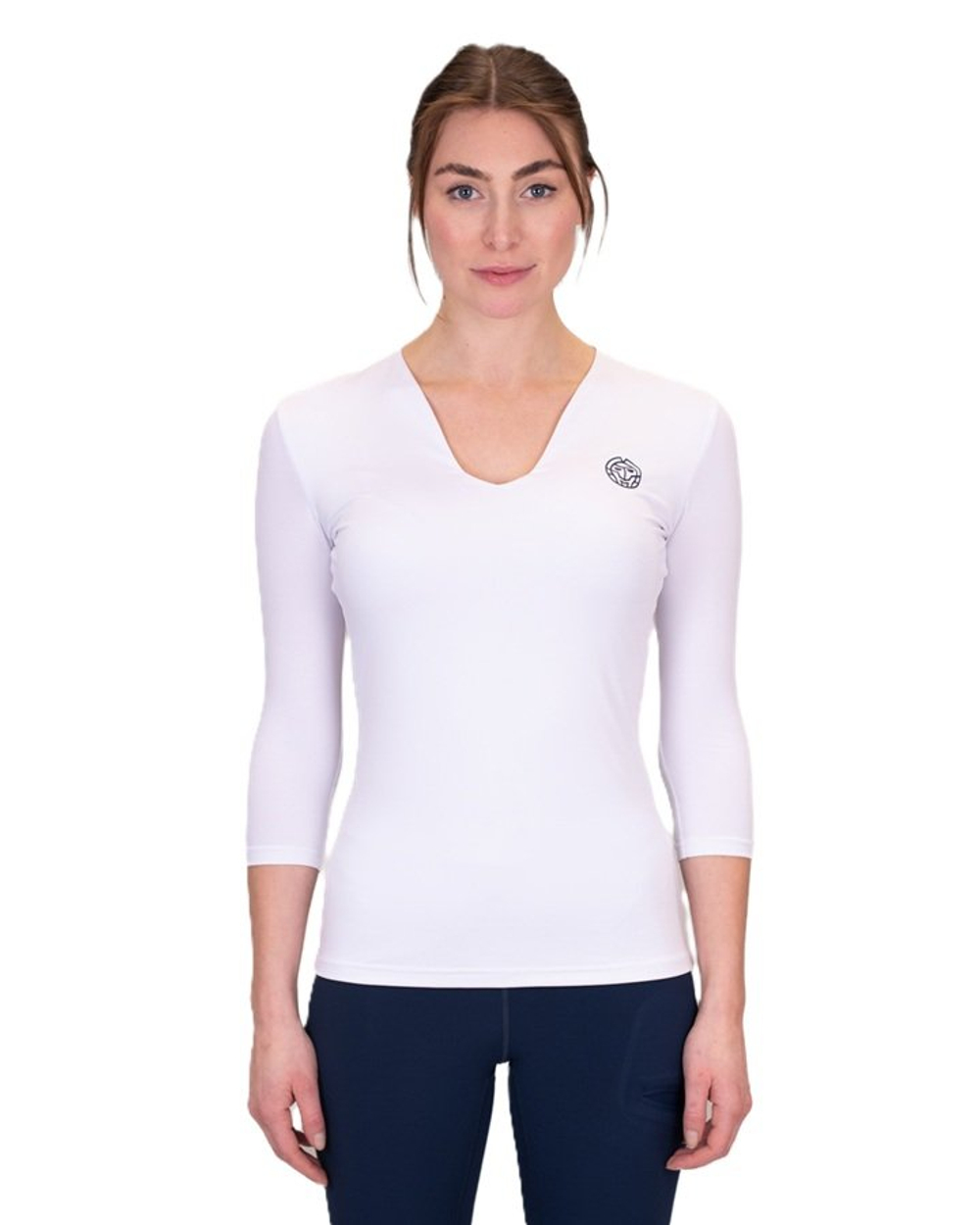 ОДЕЖДА ДЛЯ ТЕННИСА Женская, Футболка с рукавом BIDI BADU CREW V NECK .
