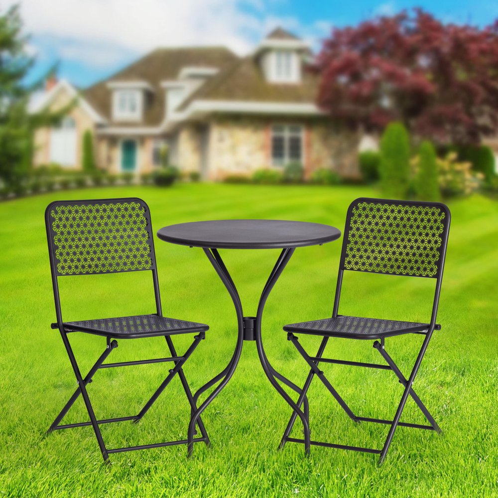 Стул Secret De Maison Villa стальной сплав, 44х42х83см, черный (Комплект из 2 шт.)