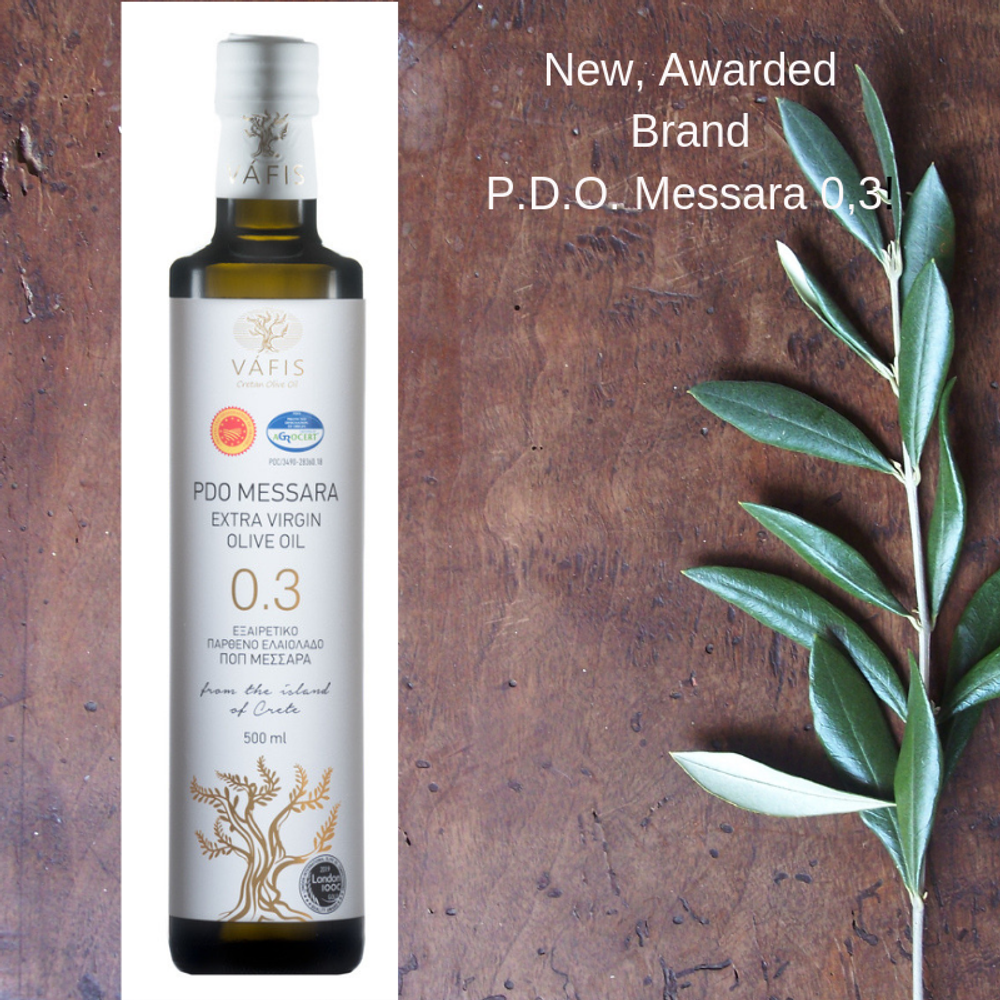 Оливковое масло нерафинированное VAFIS 0.3 Extra Virgin от NIKITAKIS в стекл. бут. 500 мл, Греция