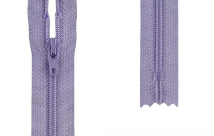 Молния витая, неразъемная YKK Тип 3 20 см, цв.сиреневый