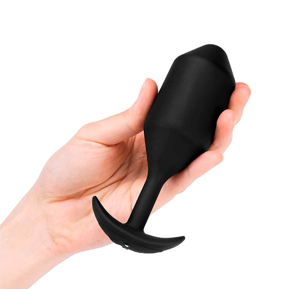 Черная вибропробка для ношения 16,5см b-Vibe Vibrating Snug Plug 5 BV-036-BLK